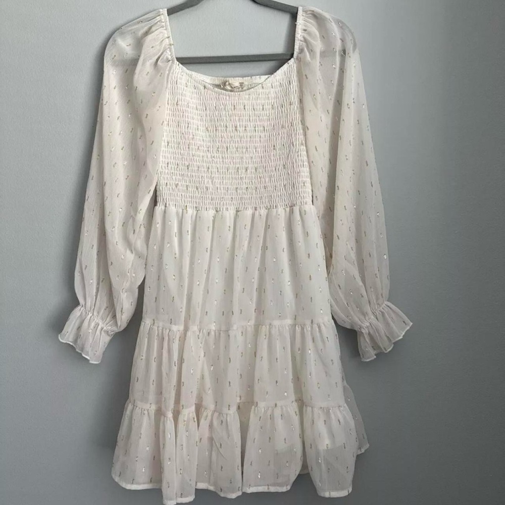 Altar'd State White Top with Gold and Silver Details